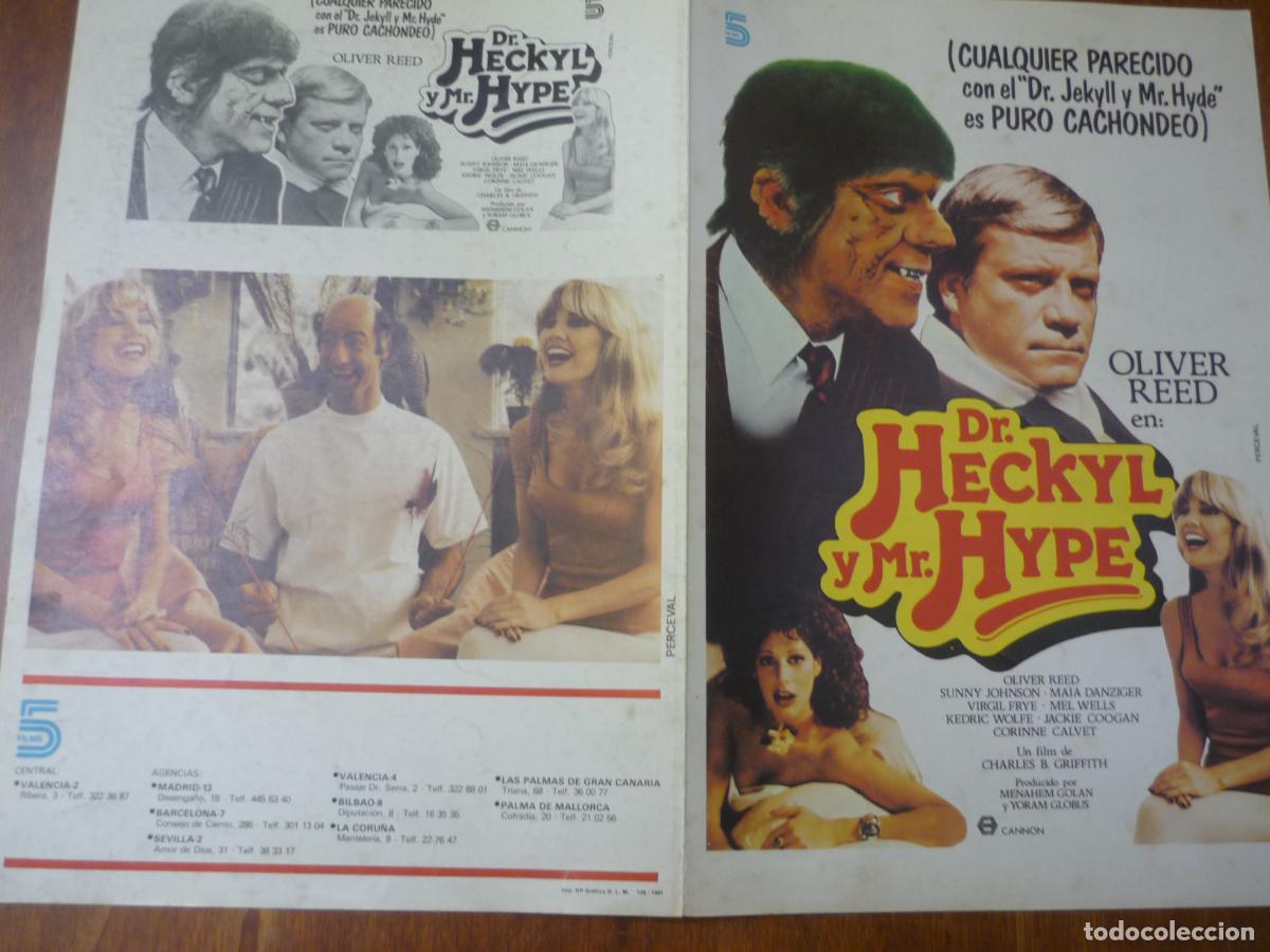 Cine: dr. heckyl y mr. hype - guia publicitaria original - oliver reed Sunny Johnson Golan-Globus Product
