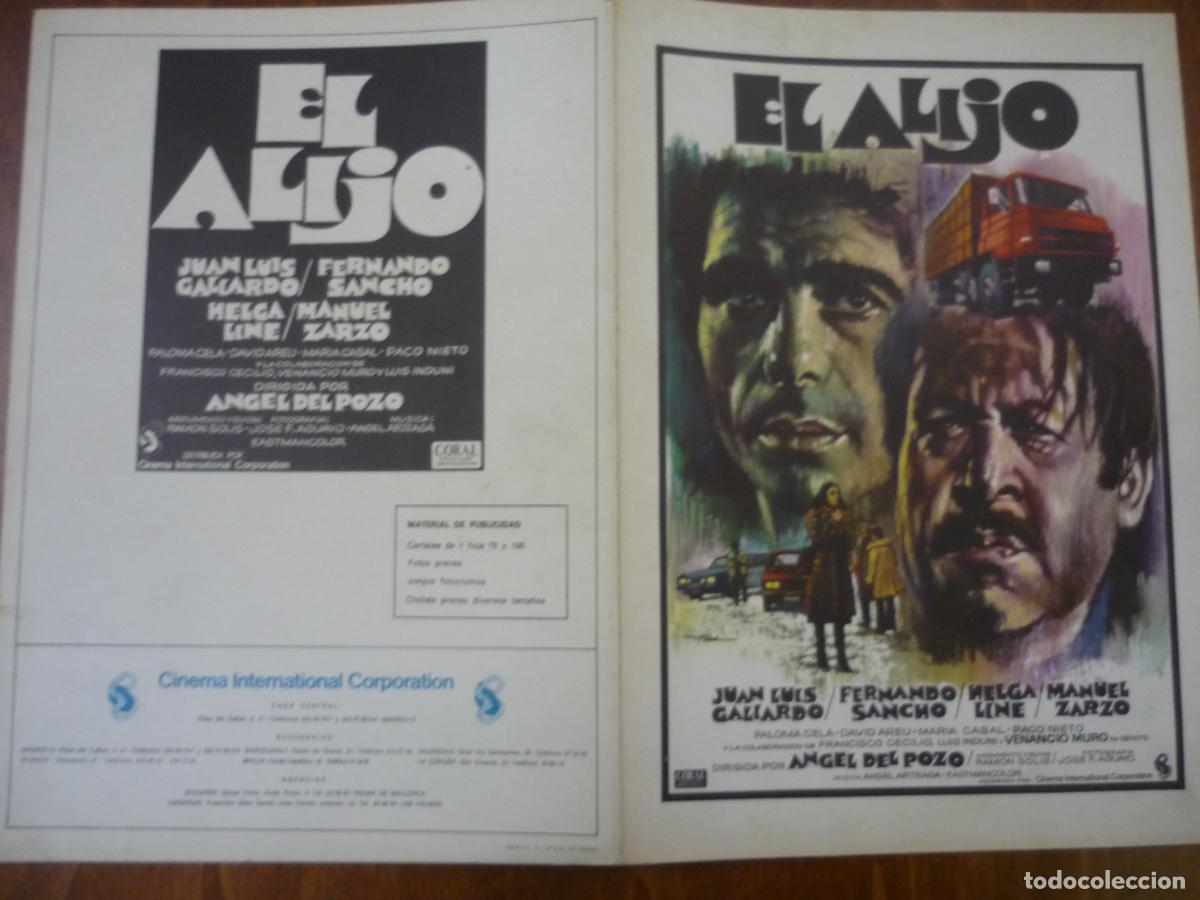 Cine: el alijo - guia publicitaria original - ehelga line juan luis galiardo manuel zarzo paloma cela