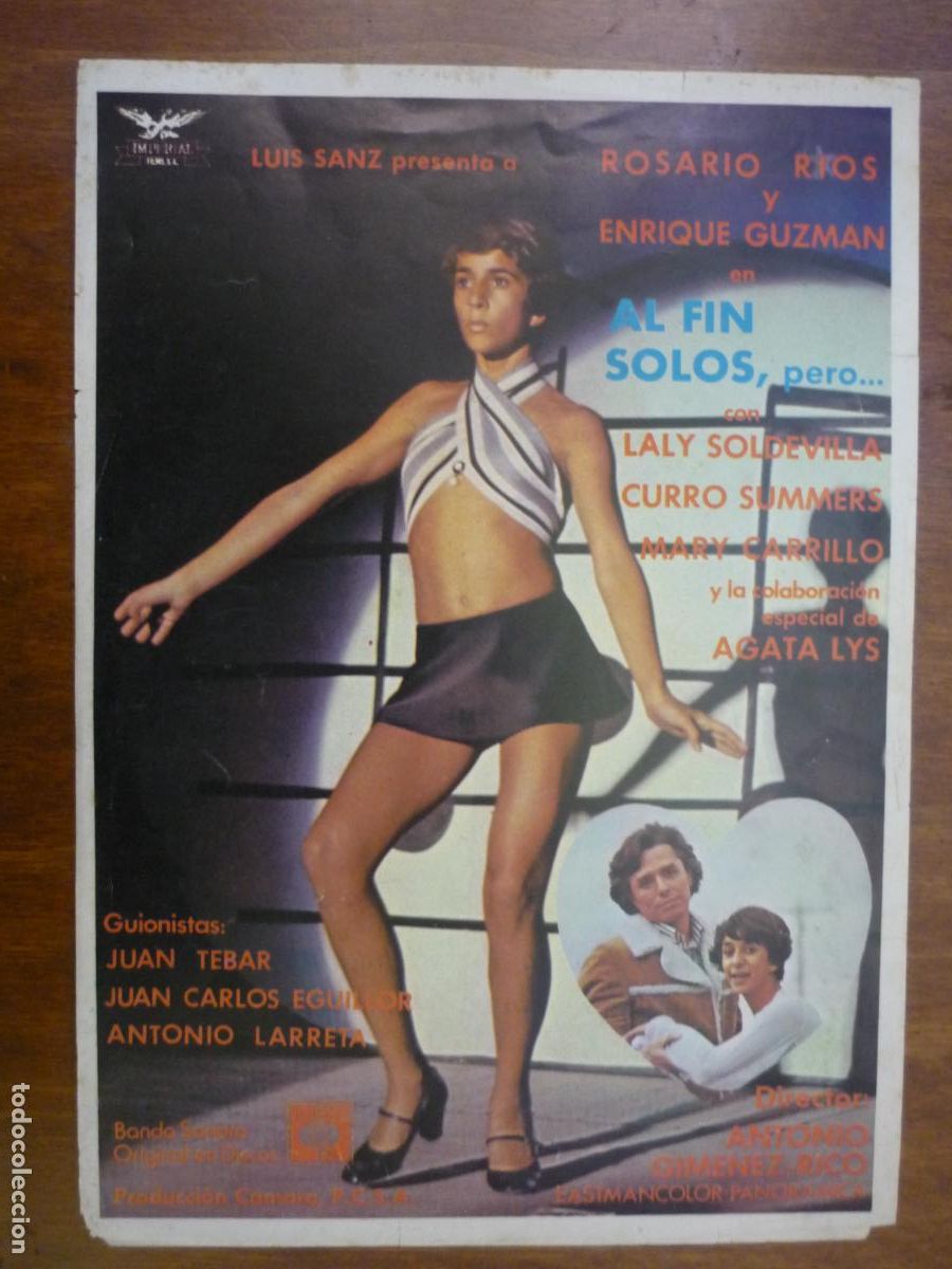 Cine: al fin solos - guia publicitaria original - rosario flores enrique guzman antonio gimenez rico