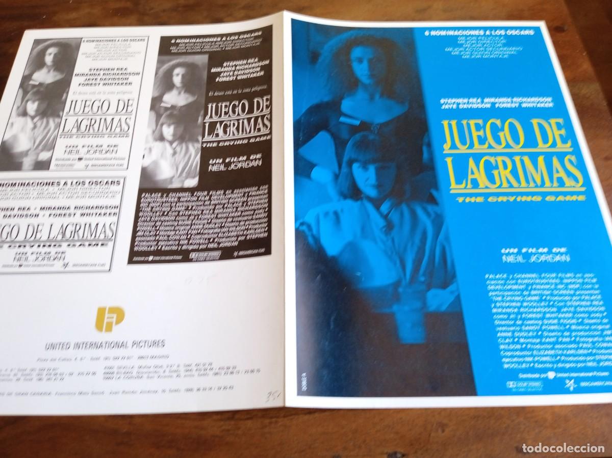 Cine: Juego de Lagrimas - Stephen Rea, Miranda Richardson, Dir. Neil Jordan - Guia original U.I.P 1992