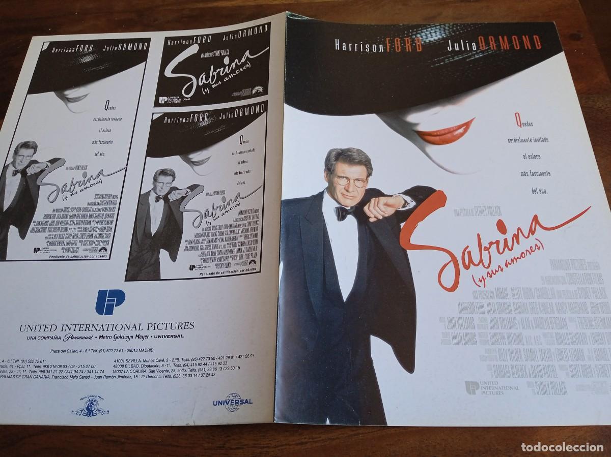 Cine: Sabrina y sus amores - Harrison Ford, Julia Ormond, Greg Kinnear - Guia original U.I.P 1995