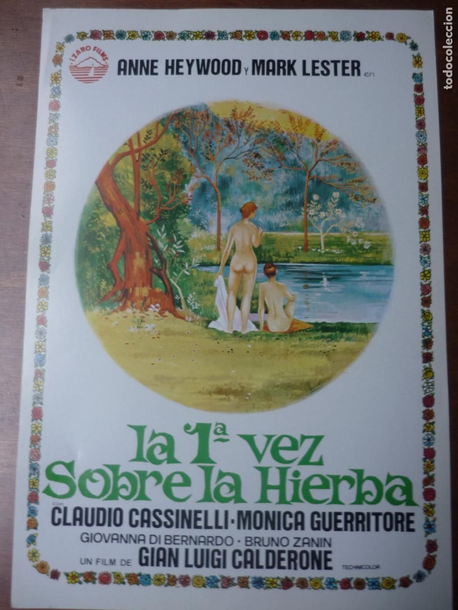 Cinema: la 1&ordf; vez sobre la hierba - guia publicitaria original - mark lester anne heywood monica guerritore