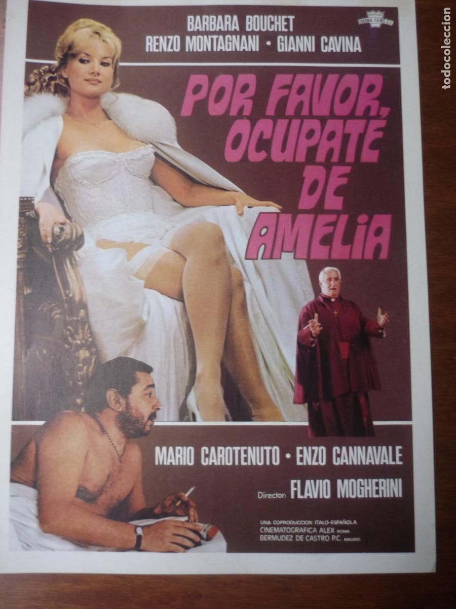 Cine: por favor ocupate de amelia - guia publicitaria original - barbara bouchet renzo montagnani