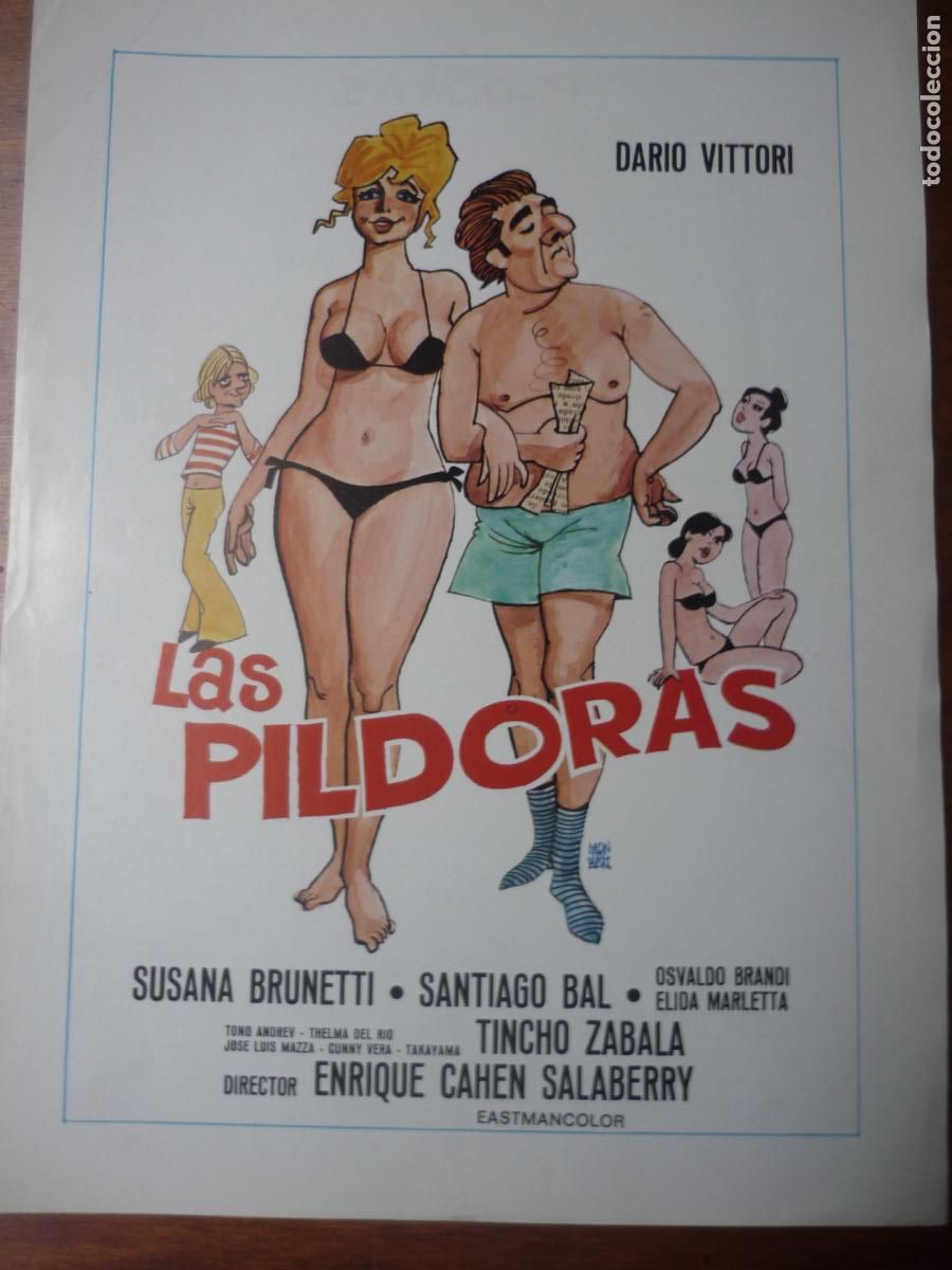 Cine: las pildoras - guia publicitaria original - susana brunetti dario vittori cine argentino