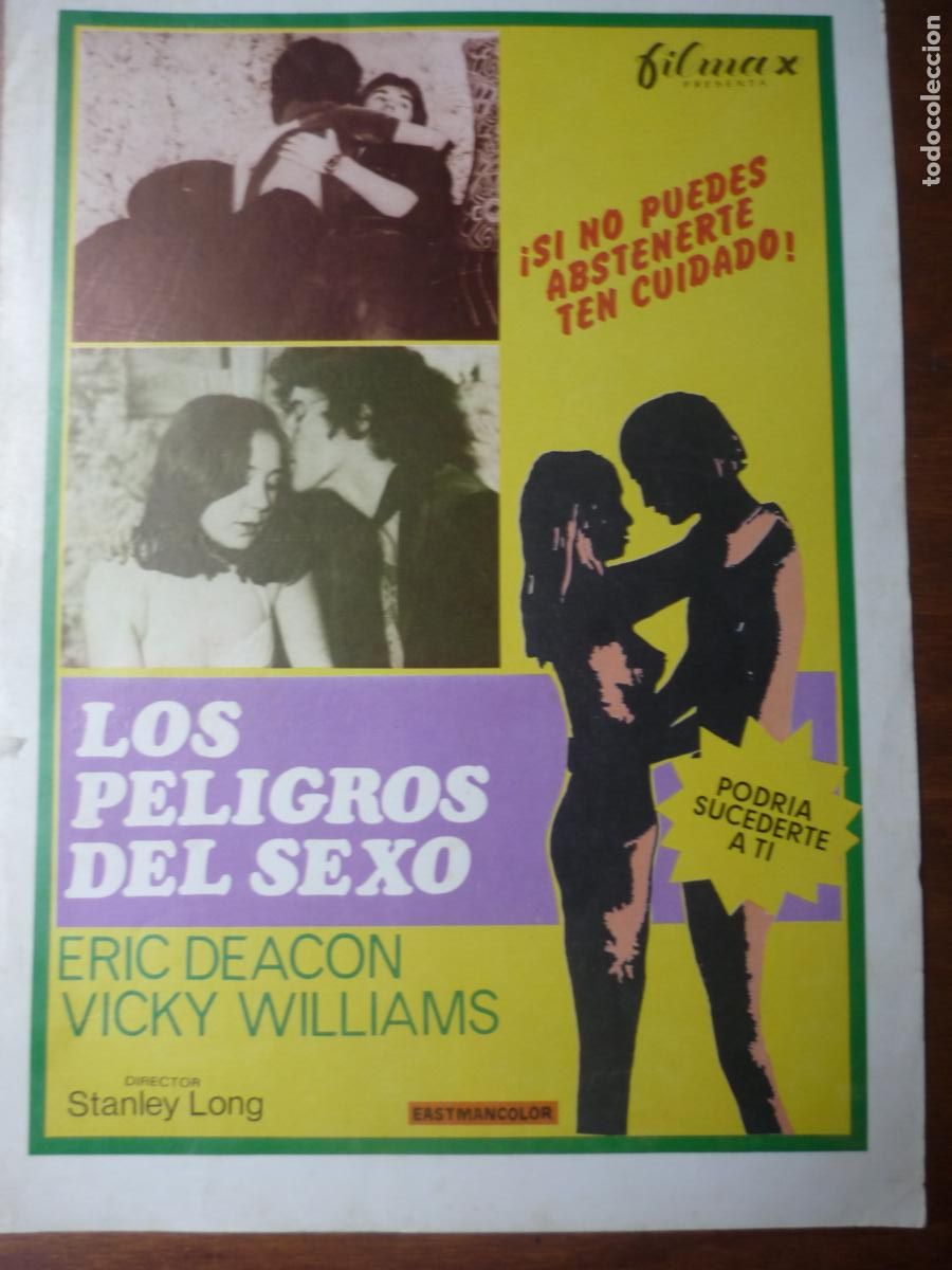 Cine: los peligros del sexo - guia publicitaria original - vicki williams eric deacon filmax