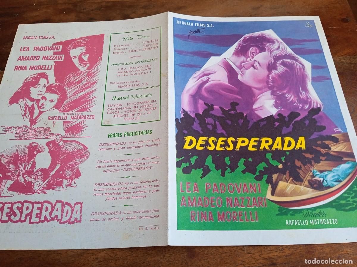 Cine: Desesperada (la intrusa) - Lea Padovani, Amadeo Nazzari - Guia original Bengala Films 1959