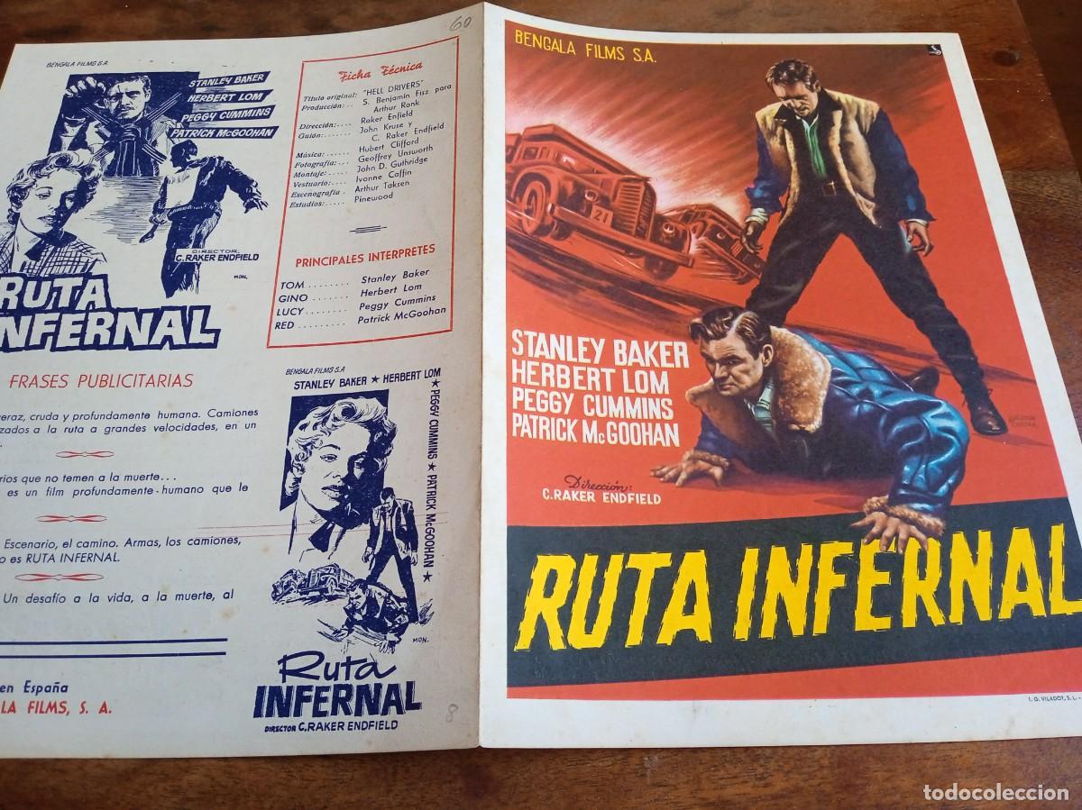 Cine: Ruta infernal - Stanley Baker, Herbert Lom, Peggy Cummins - Guia original Bengala Films 1959