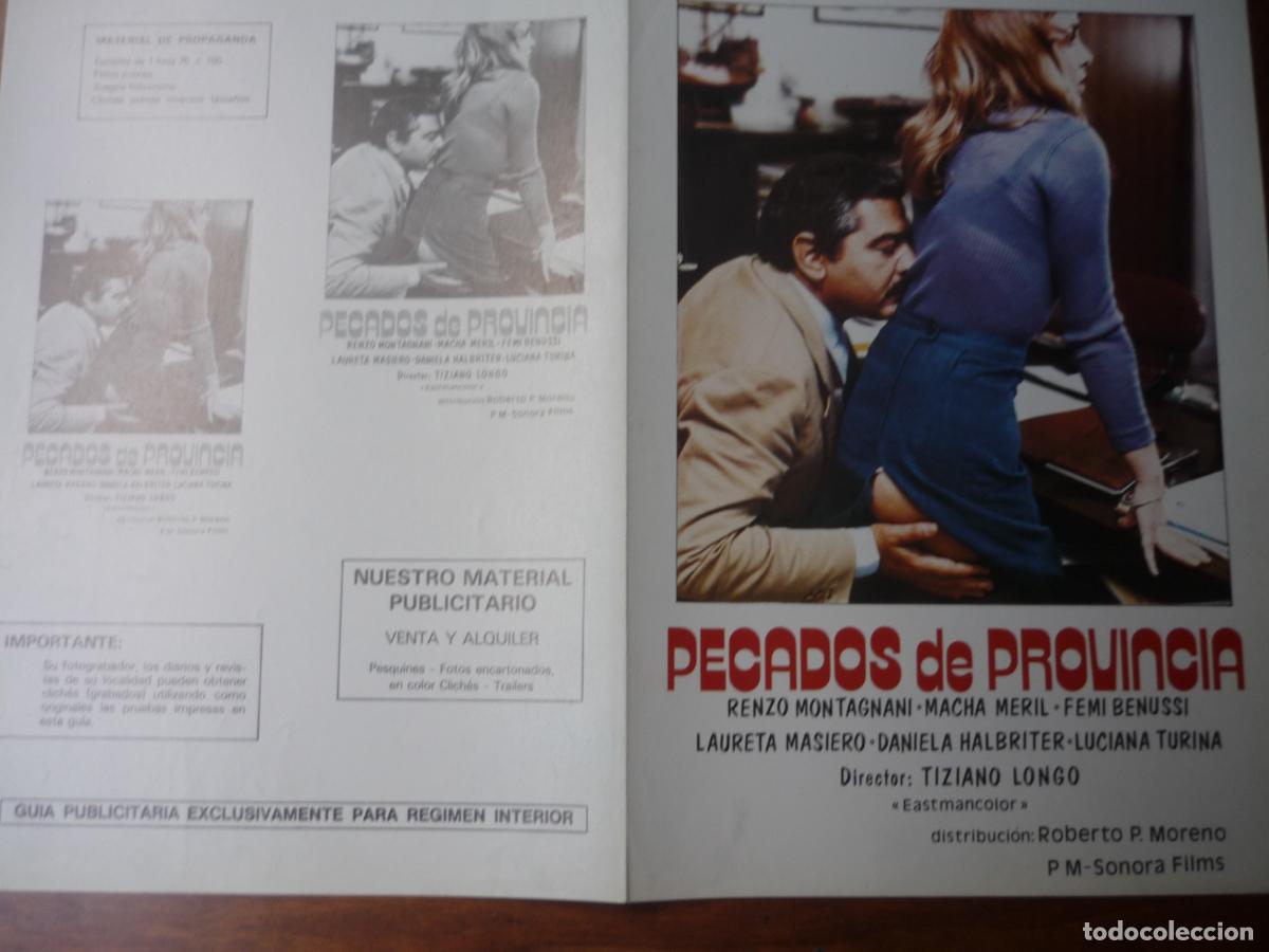 Cine: pecados de provincia - guia publicitaria original - macha meril laureta masiero cine erotico