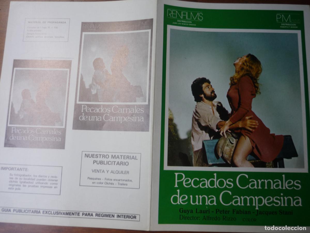 Cine: pecados carnales de una camarera - guia publicitaria original - guya lauri cine erotico