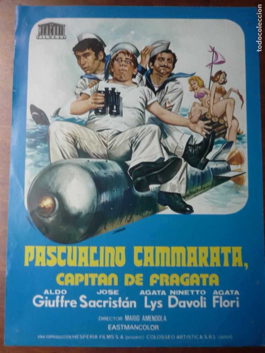 Cine: pascualino cammarata capitan de fragata - guia publicitaria original - jose sacritan agata lys