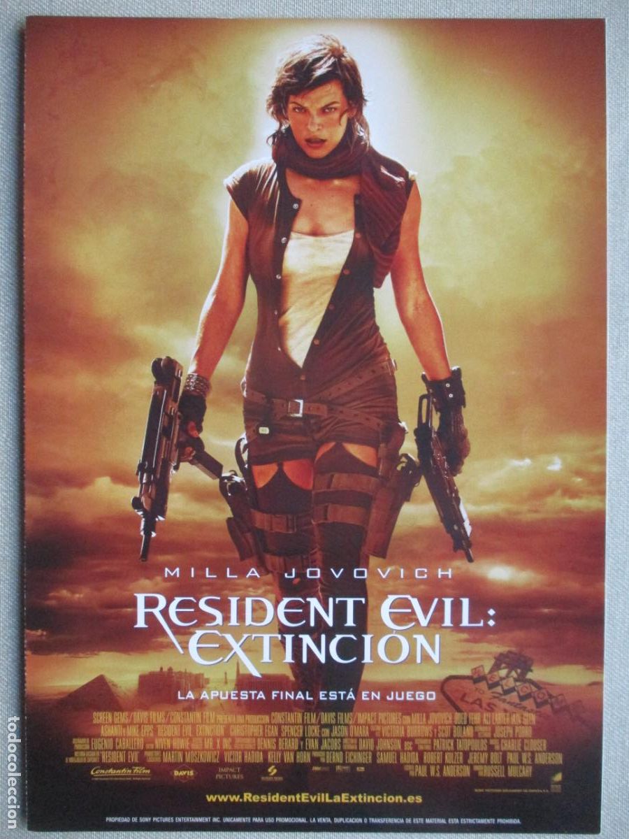 Cine: RESIDENT EVIL EXTINCION. GUIA ORIGINAL ESTRENO. PEDIDO MINIMO EN GUIAS 10 EUROS.