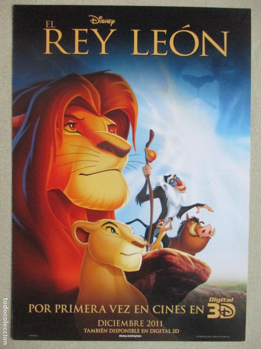 Cine: EL REY LEON. GUIA ORIGINAL ESTRENO. PEDIDO MINIMO EN GUIAS 10 EUROS.