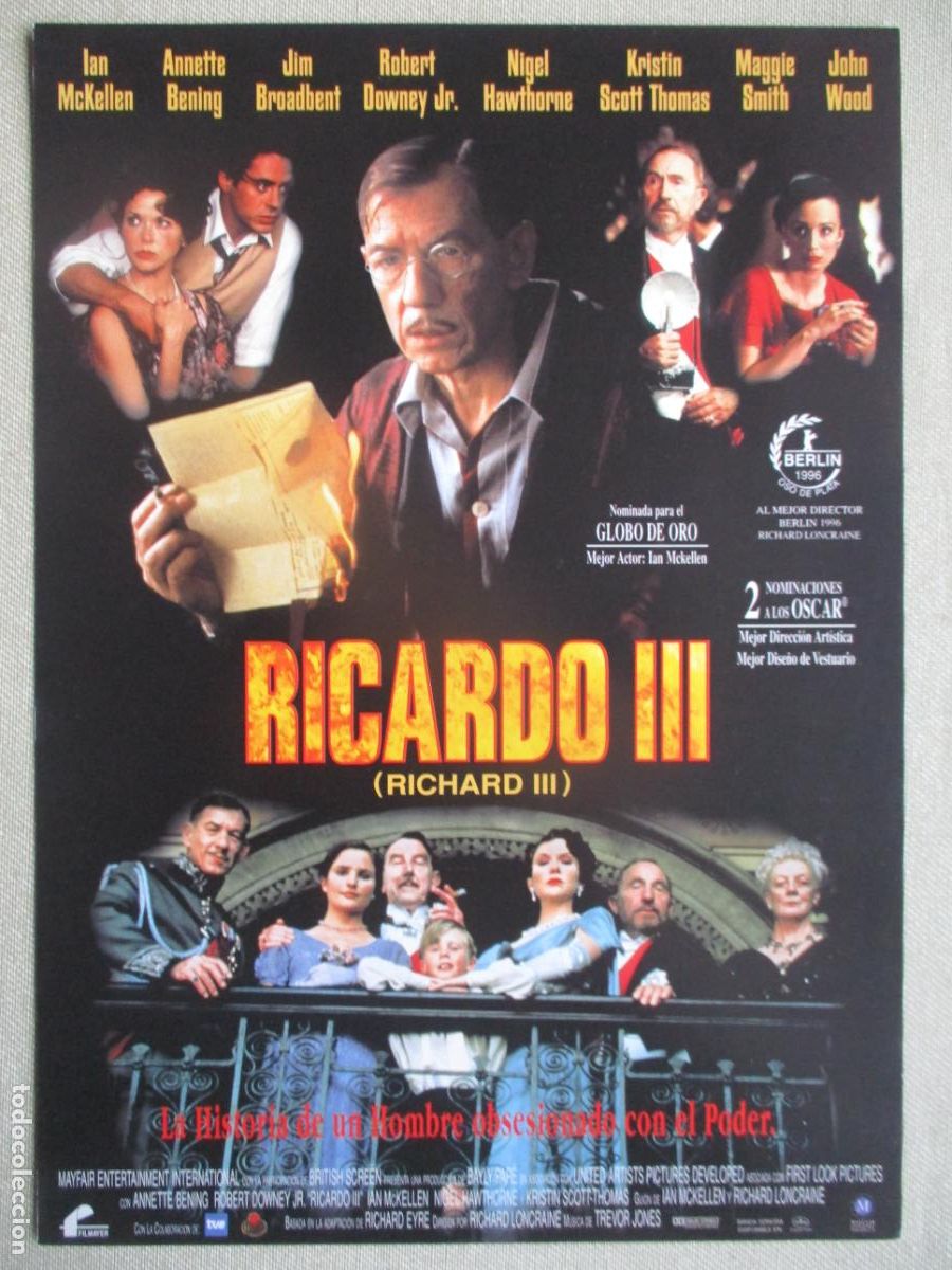 Cine: RICARDO III. GUIA ORIGINAL ESTRENO. PEDIDO MINIMO EN GUIAS 10 EUROS.