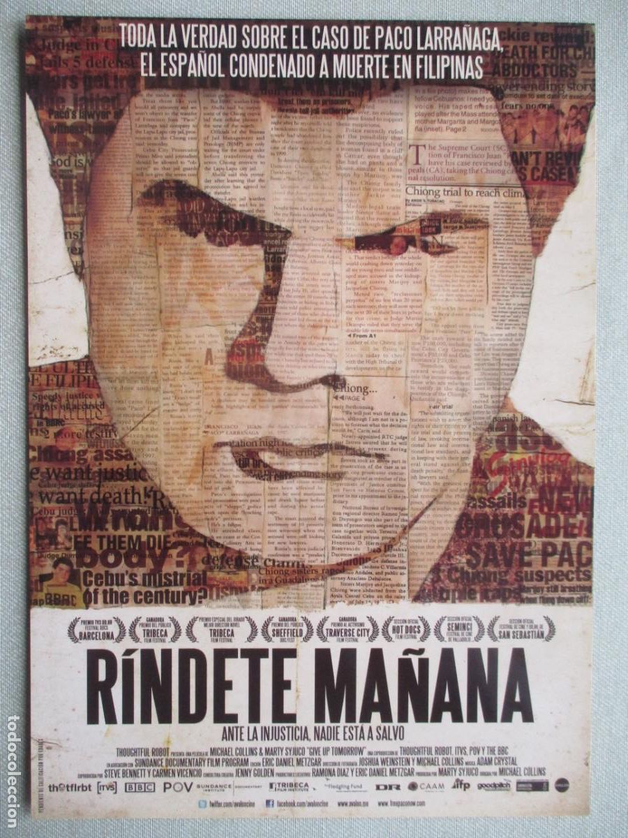 Cine: RINDETE MA&Ntilde;ANA. GUIA ORIGINAL ESTRENO. PEDIDO MINIMO EN GUIAS 10 EUROS.