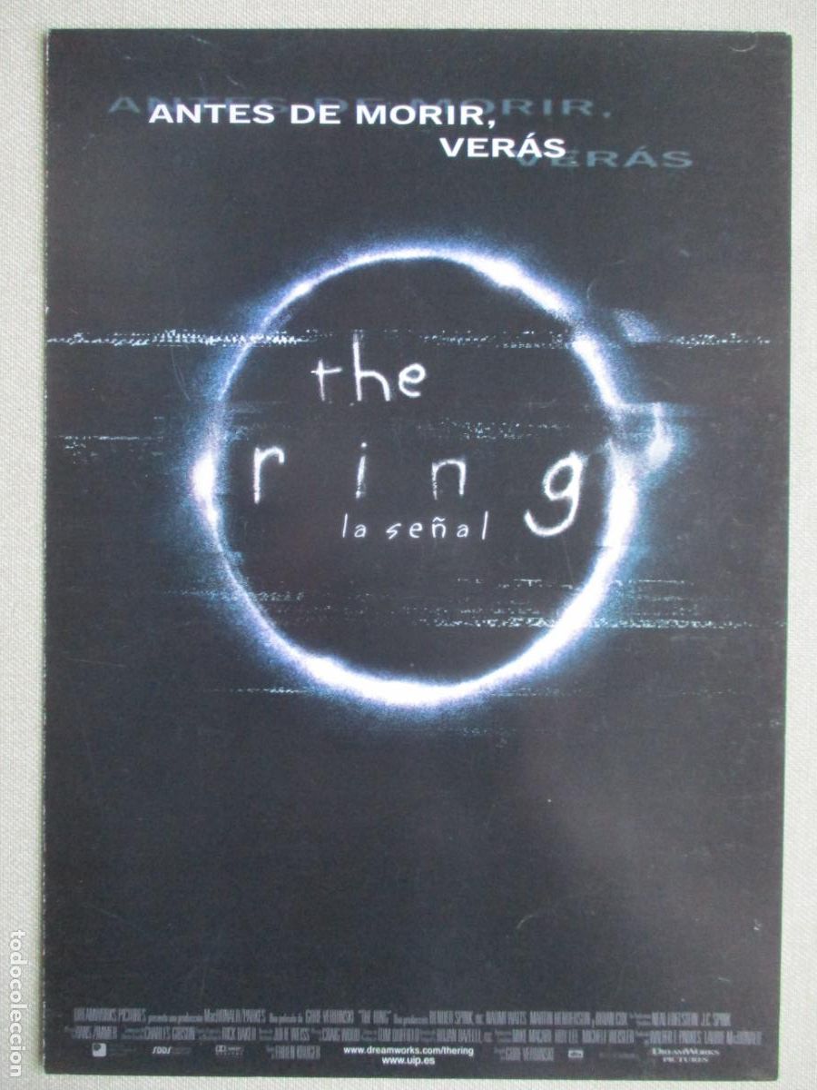 Cine: THE RING LA SE&Ntilde;AL. GUIA ORIGINAL ESTRENO. PEDIDO MINIMO EN GUIAS 10 EUROS.