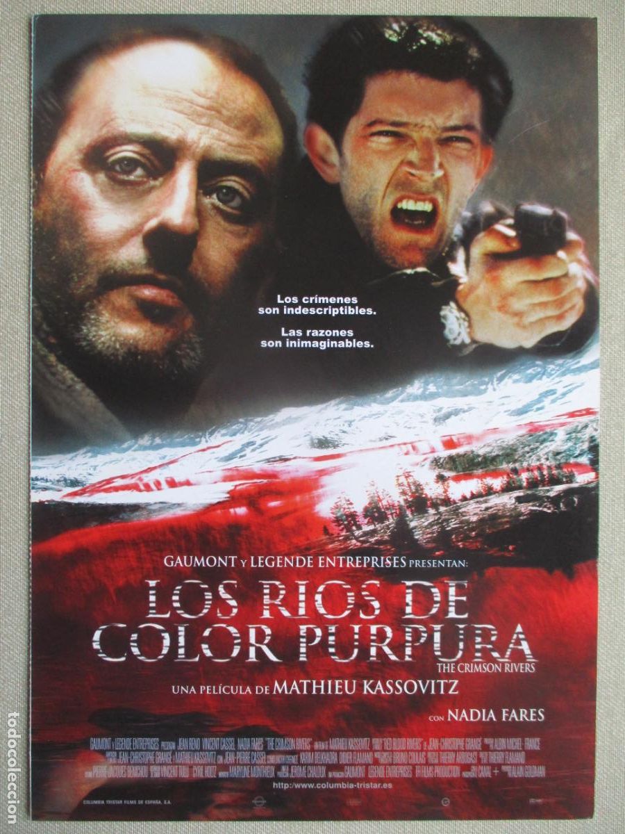 Cine: LOS RIOS DE COLOR PURPURA. GUIA ORIGINAL ESTRENO. PEDIDO MINIMO EN GUIAS 10 EUROS.