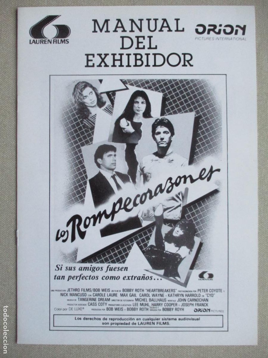 Cine: LOS ROMPECORAZONES. GUIA ORIGINAL ESTRENO. PEDIDO MINIMO EN GUIAS 10 EUROS.