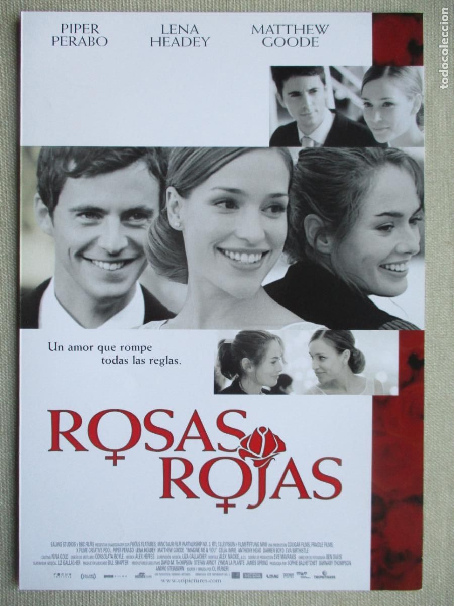 Cine: ROSAS ROJAS. GUIA ORIGINAL ESTRENO. PEDIDO MINIMO EN GUIAS 10 EUROS.