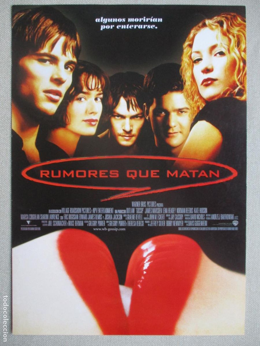 Cine: RUMORES QUE MATAN. GUIA ORIGINAL ESTRENO. PEDIDO MINIMO EN GUIAS 10 EUROS.