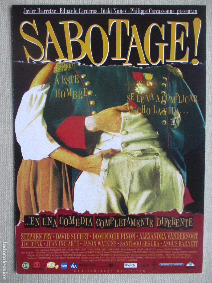 Cine: SABOTAGE. GUIA ORIGINAL ESTRENO. PEDIDO MINIMO EN GUIAS 10 EUROS.