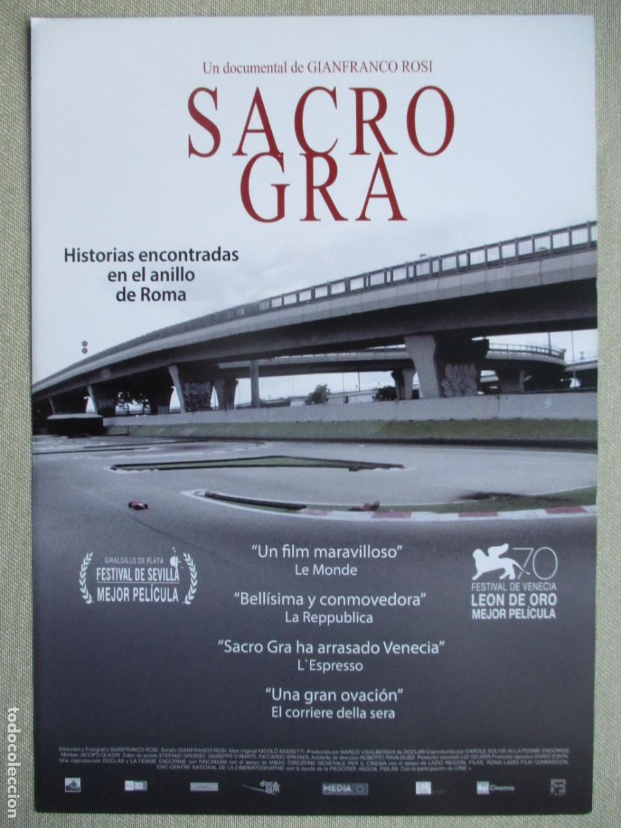 Cine: SACRO GRA. GUIA ORIGINAL ESTRENO. PEDIDO MINIMO EN GUIAS 10 EUROS.
