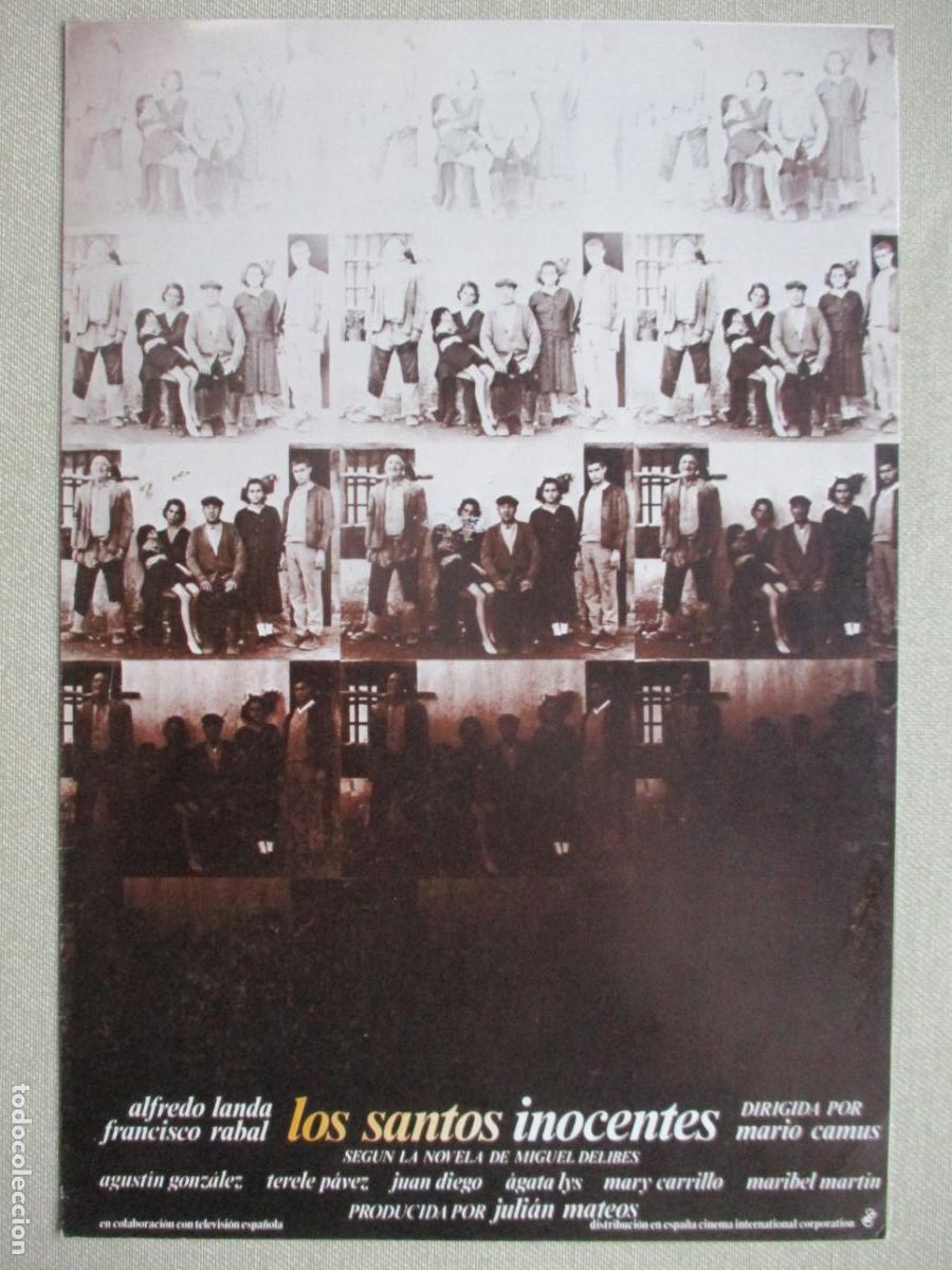 Cine: LOS SANTOS INOCENTES. GUIA ORIGINAL ESTRENO. PEDIDO MINIMO EN GUIAS 10 EUROS.