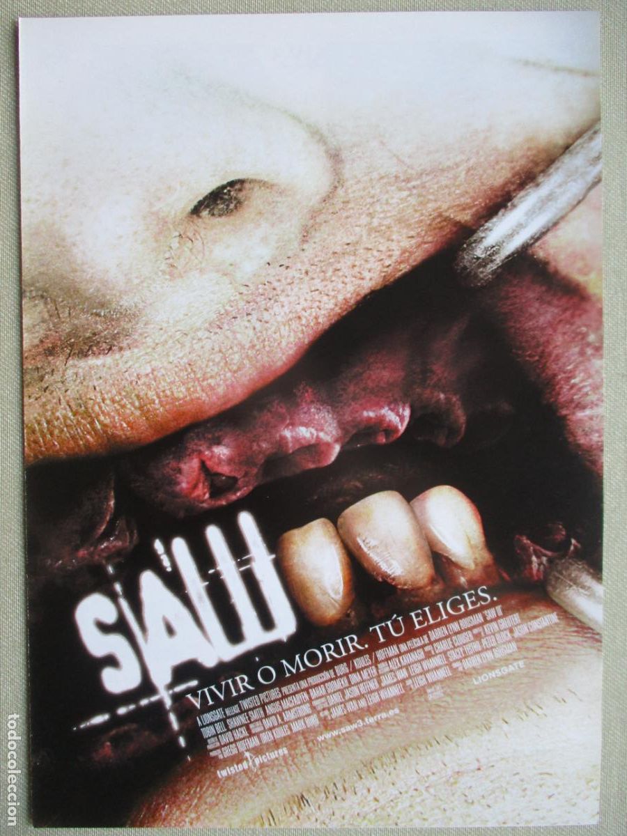 Cine: SAW III. GUIA ORIGINAL ESTRENO. PEDIDO MINIMO EN GUIAS 10 EUROS.