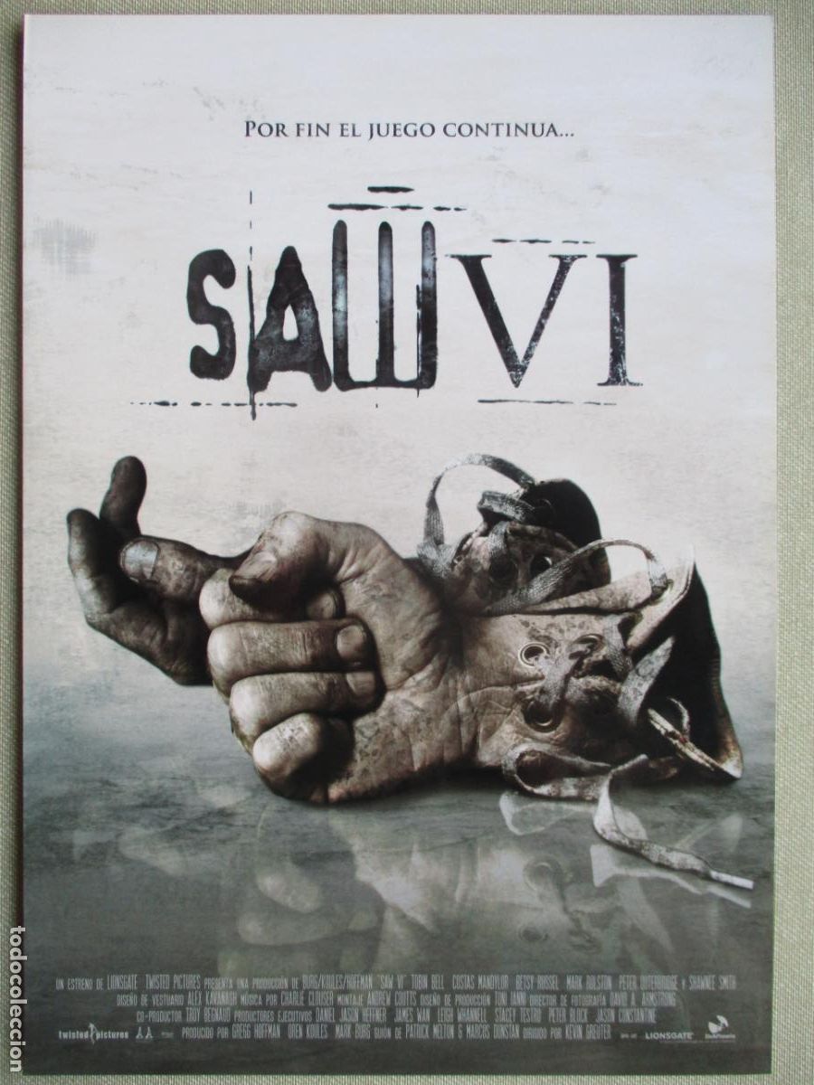 Cine: SAW VI. GUIA ORIGINAL ESTRENO. PEDIDO MINIMO EN GUIAS 10 EUROS.