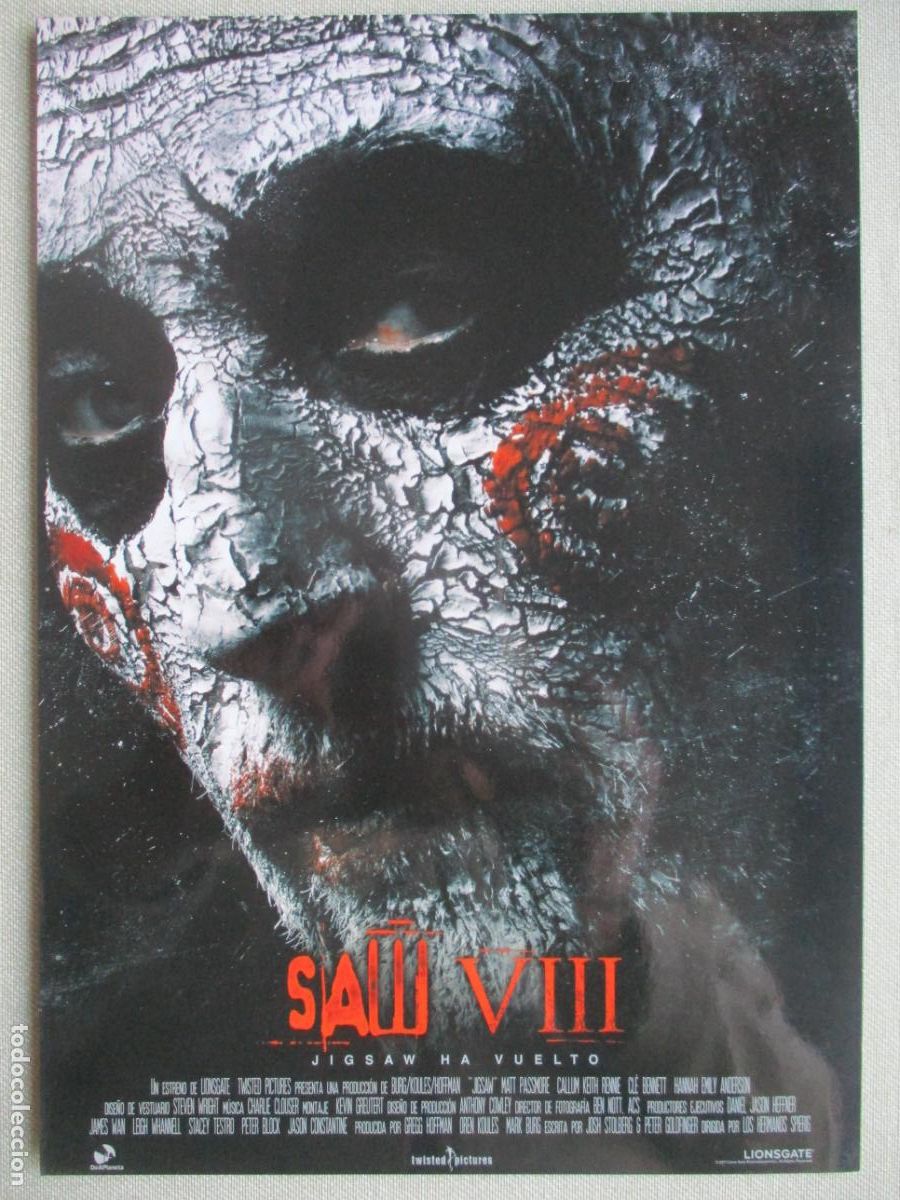 Cine: SAW VIII. GUIA ORIGINAL ESTRENO. PEDIDO MINIMO EN GUIAS 10 EUROS.