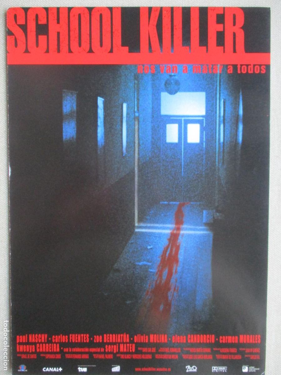 Cine: SCHOOL KILLER. GUIA ORIGINAL ESTRENO. PEDIDO MINIMO EN GUIAS 10 EUROS.