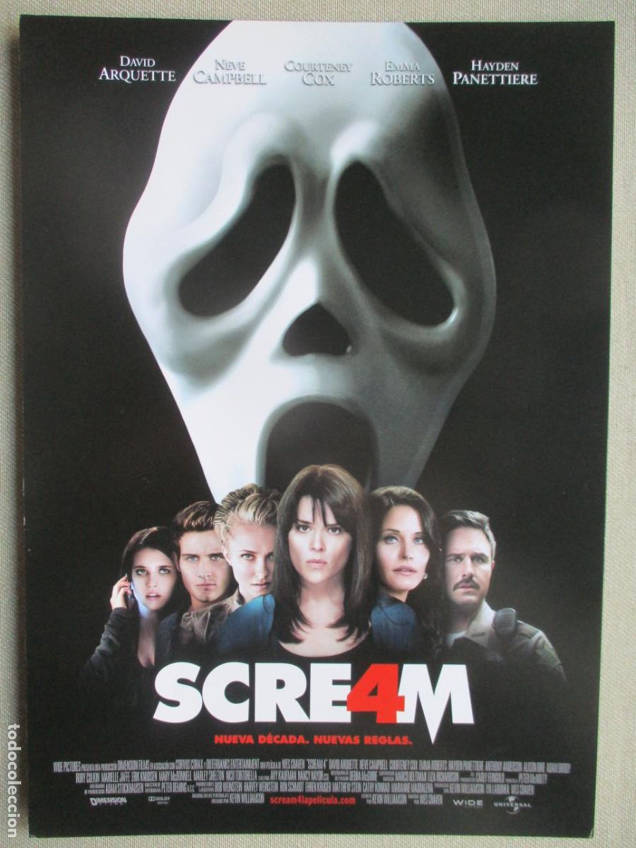 Cine: SCREAM 4. GUIA ORIGINAL ESTRENO. PEDIDO MINIMO EN GUIAS 10 EUROS.