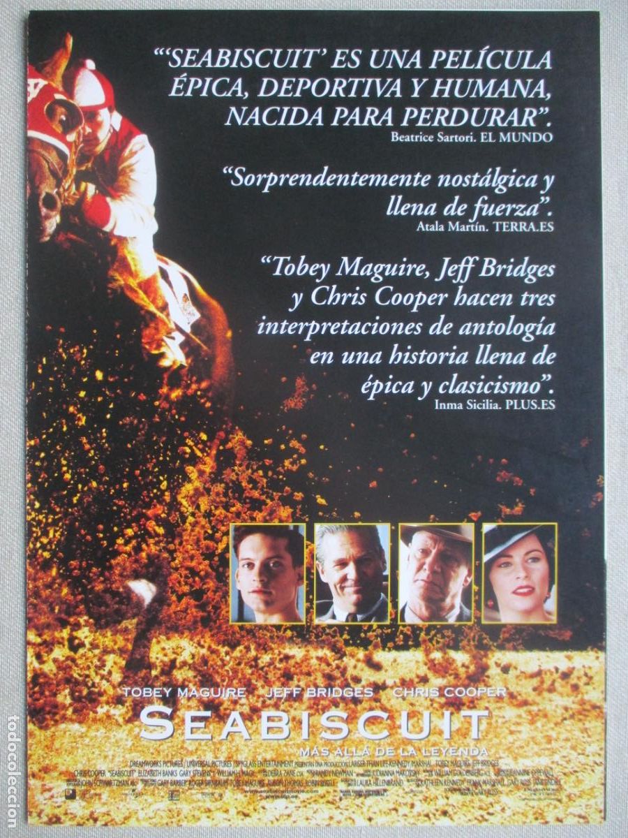 Cine: SEABISCUIT. GUIA ORIGINAL ESTRENO. PEDIDO MINIMO EN GUIAS 10 EUROS.