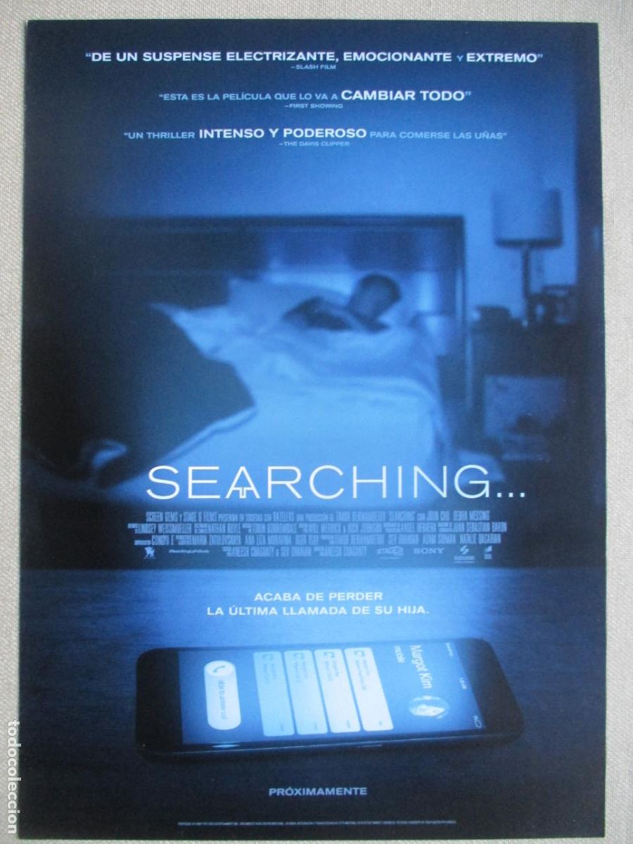 Cine: SEARCHING. GUIA ORIGINAL ESTRENO. PEDIDO MINIMO EN GUIAS 10 EUROS.