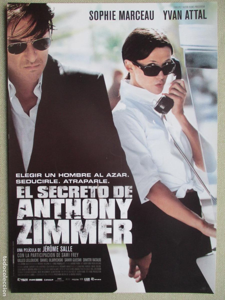 Cine: EL SECRETO DE ANTHONY ZIMMER. GUIA ORIGINAL ESTRENO. PEDIDO MINIMO EN GUIAS 10 EUROS.