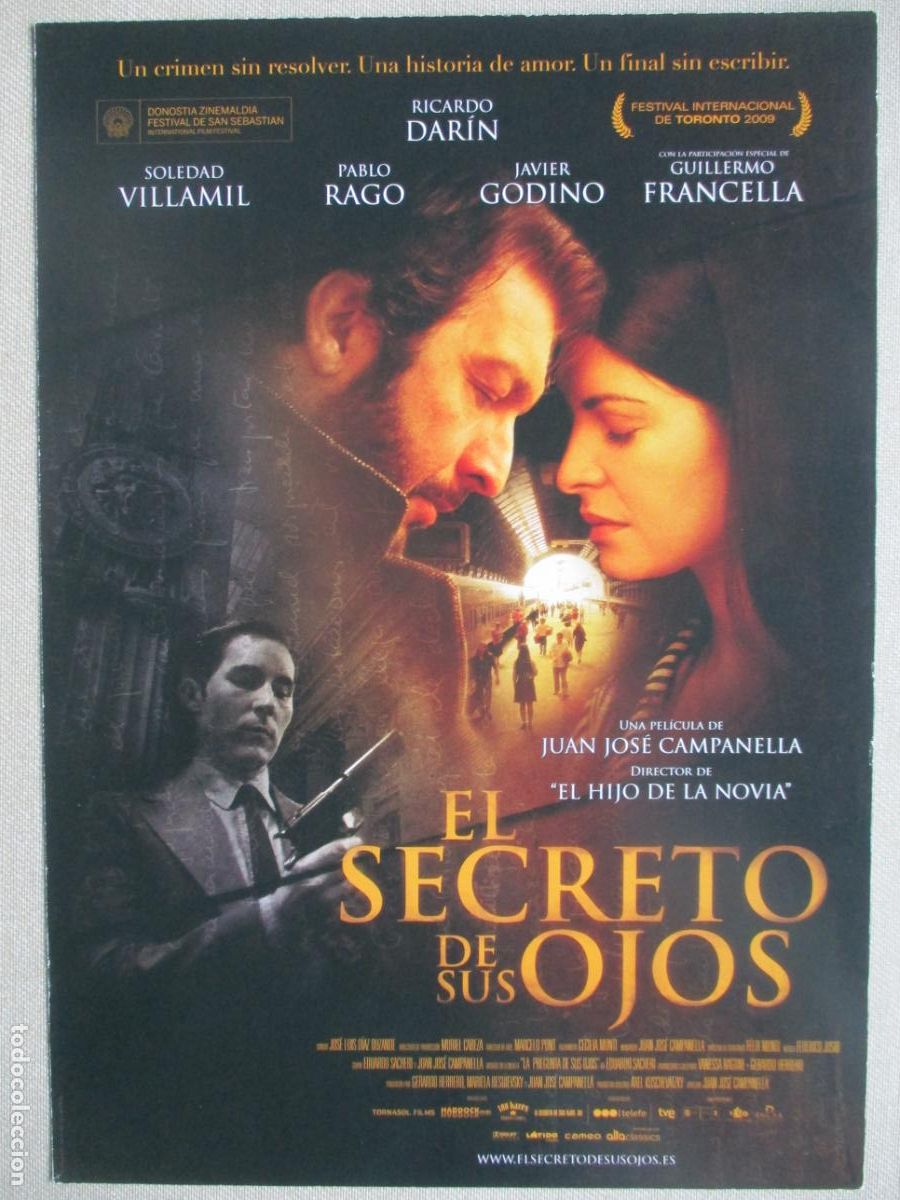 Cine: EL SECRETO DE SUS OJOS. GUIA ORIGINAL ESTRENO. PEDIDO MINIMO EN GUIAS 10 EUROS.