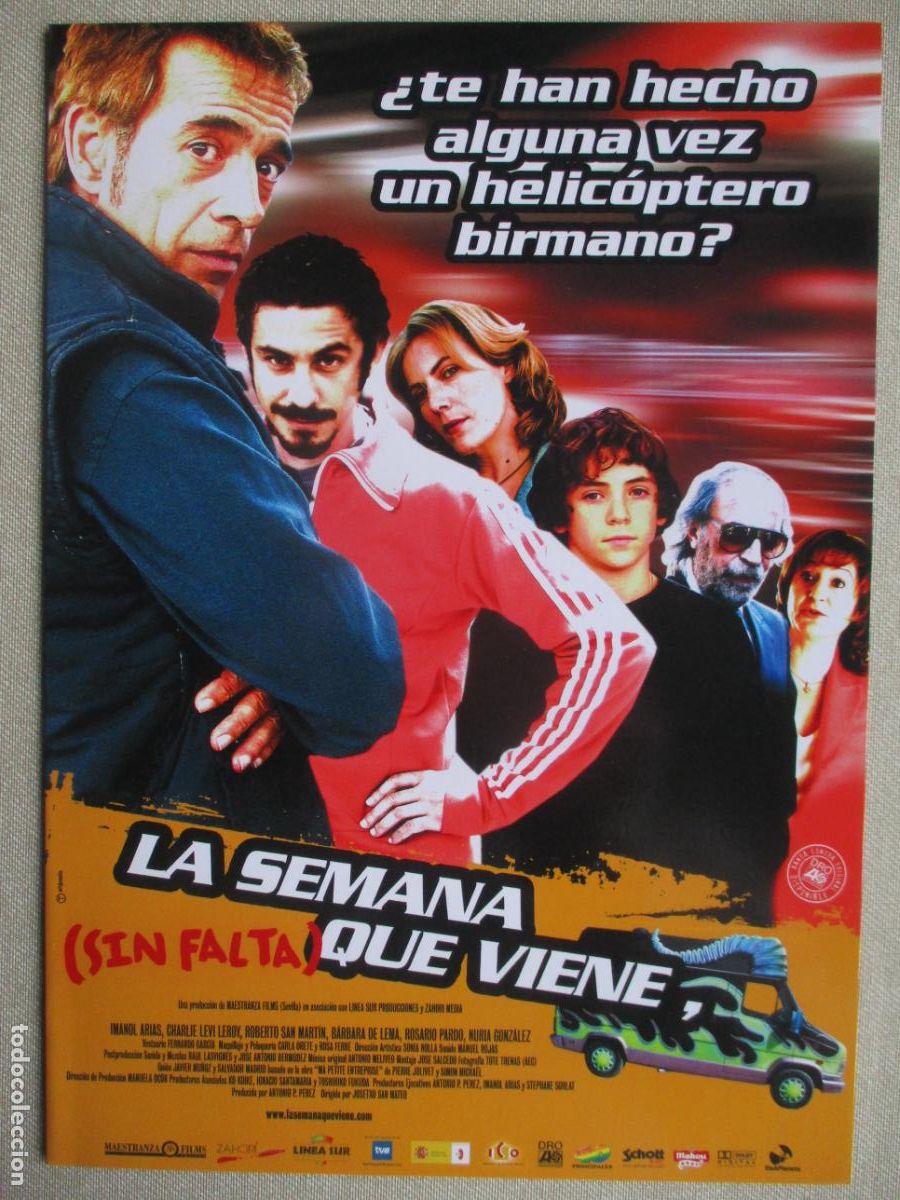 Cine: LA SEMANA QUE VIENE (SIN FALTA). GUIA ORIGINAL ESTRENO. PEDIDO MINIMO EN GUIAS 10 EUROS.