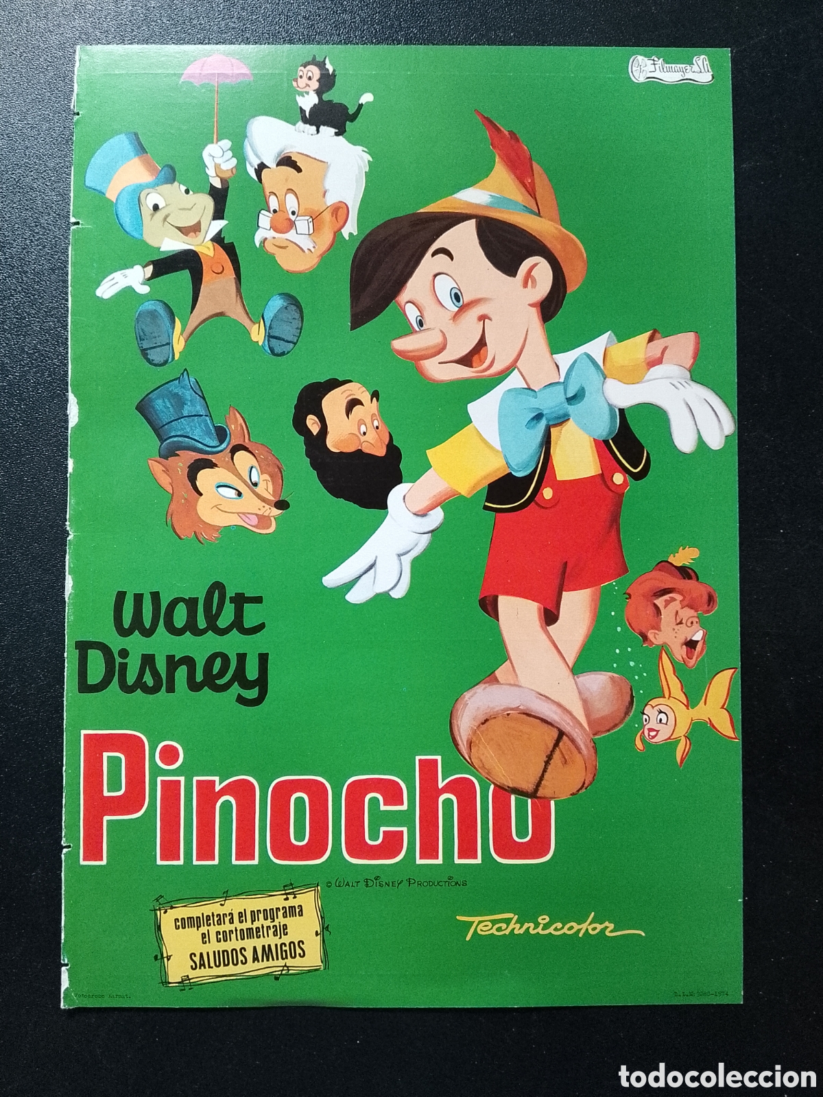 Cine: PINOCHO WALT DISNEY GUIA DE CINE ORIGINAL CA83