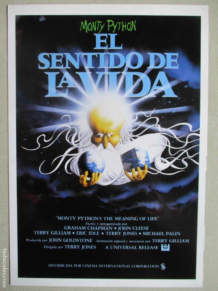 Cine: EL SENTIDO DE LA VIDA. GUIA ORIGINAL ESTRENO. PEDIDO MINIMO EN GUIAS 10 EUROS.