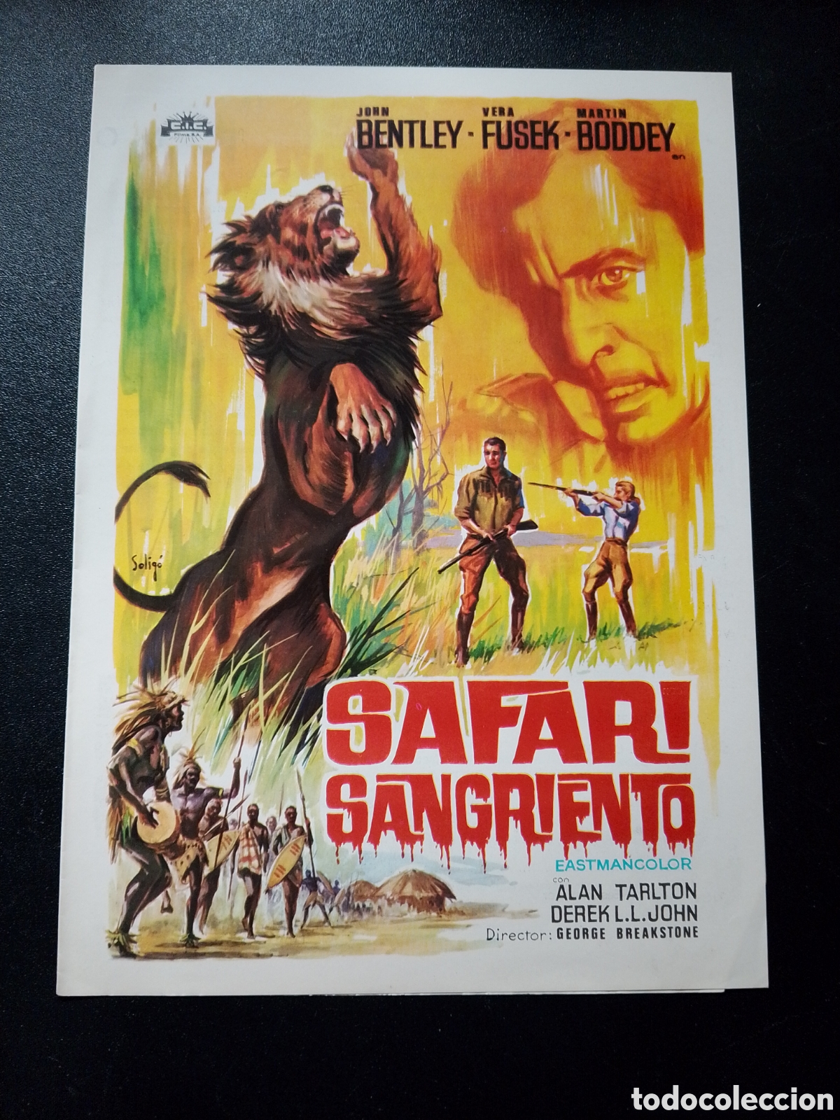 Cine: Safari sangriento - John Bentley, Vera Fusek, Martin Boddey GUIA DE CINE ORIGINAL CA83