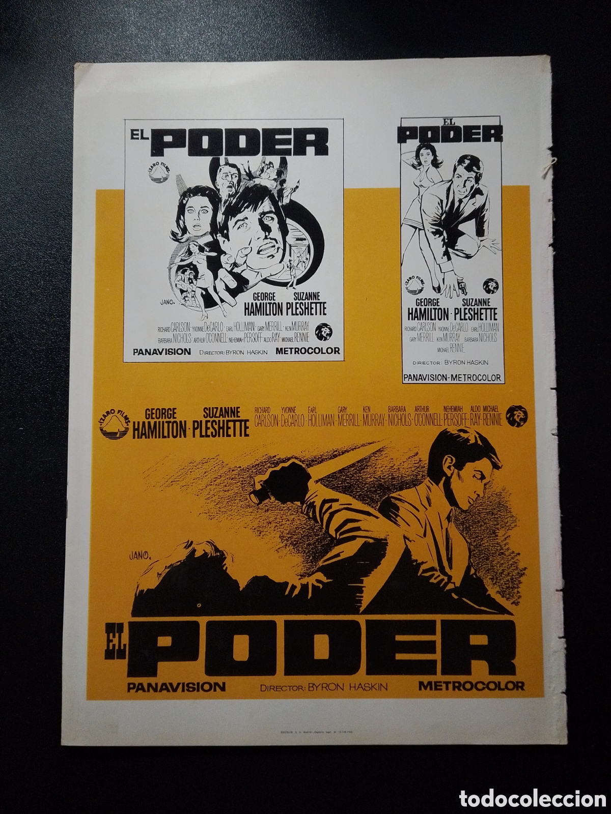 Cine: EL PODER GEORGE HAMILTON GUIA DE CINE ORIGINAL CA84 - Foto 2