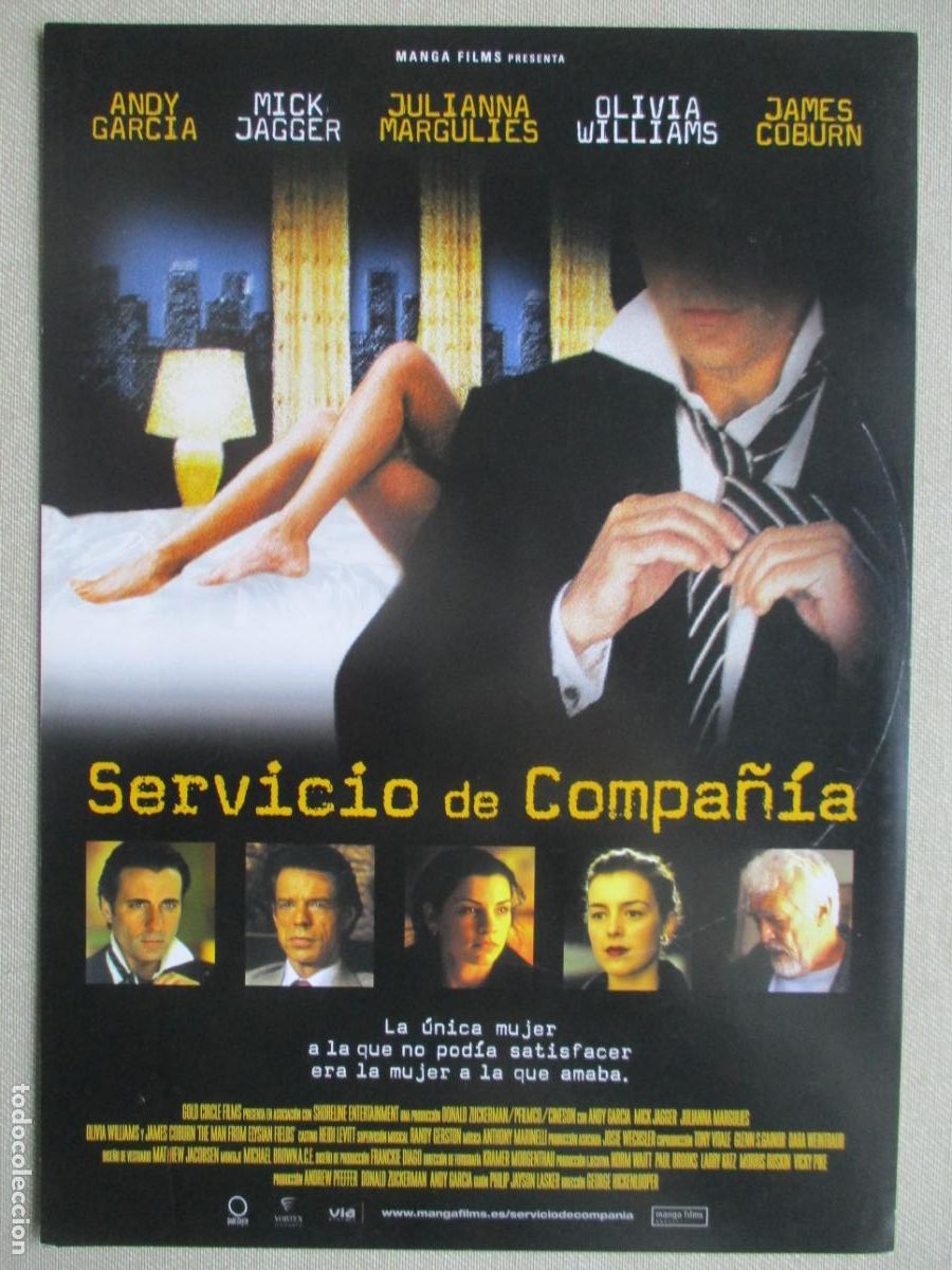 Cine: SERVICIO DE COMPA&Ntilde;IA. GUIA ORIGINAL ESTRENO. PEDIDO MINIMO EN GUIAS 10 EUROS.
