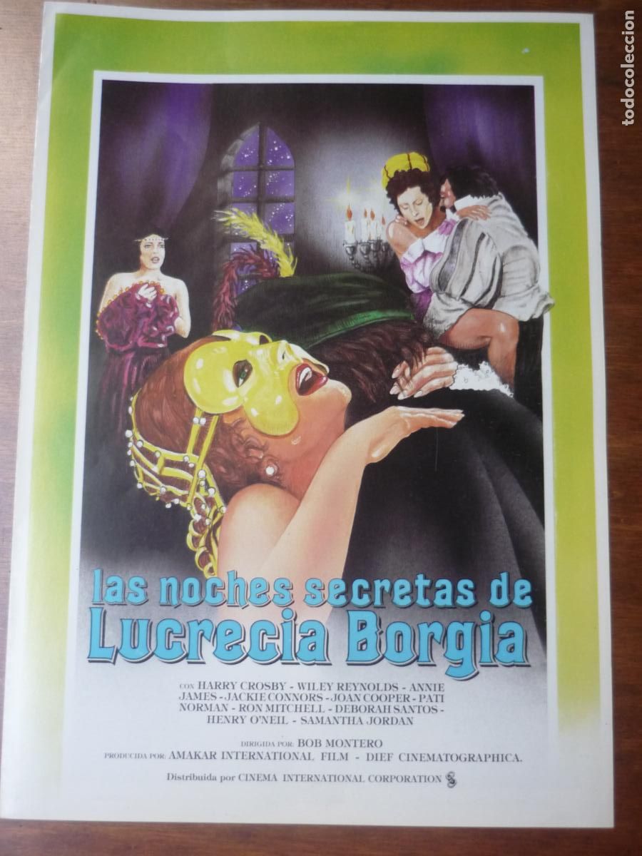 Cine: las noches secretas de lucrecia borgia - guia publicitaria original - Sirpa Lane cine erotico