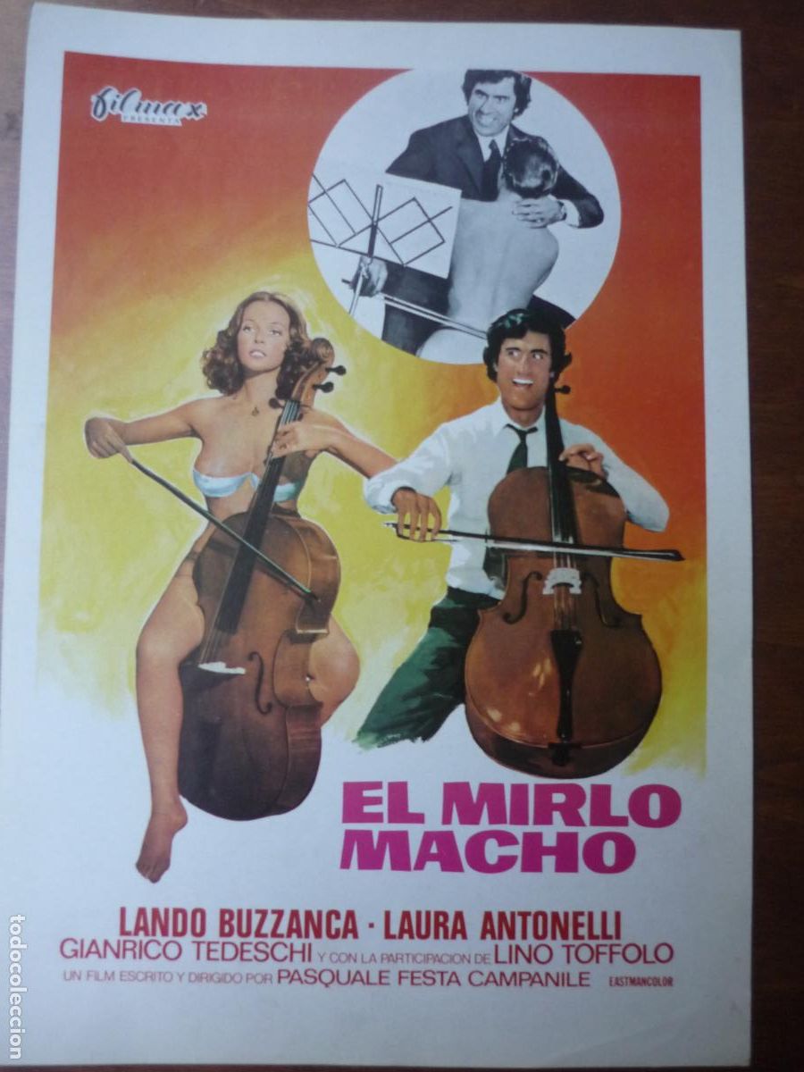 Cine: el mirlo macho - guia publicitaria original - laura antonelli lando buzzanca cine erotico