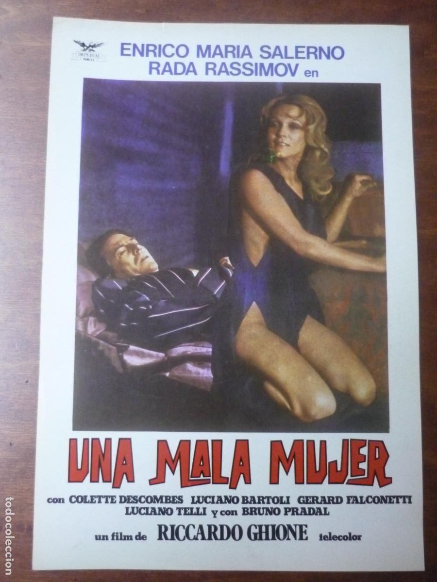 Cine: una mala mujer - guia publicitaria original - rada rassimov enrico maria salerno Colette Descombes