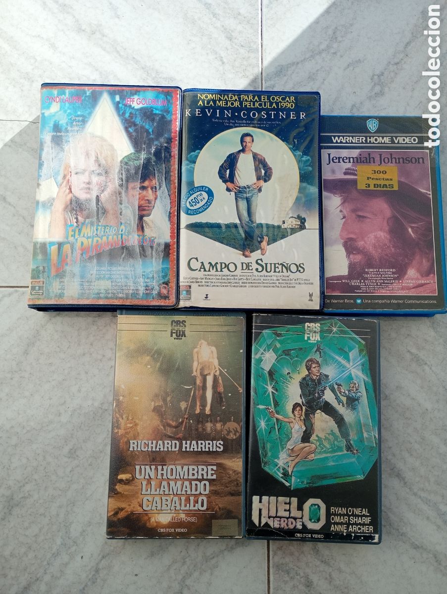 Cine: Lote 5 t&iacute;tulos VHS El misterio de la pir&aacute;mide Campo de sue&ntilde;os