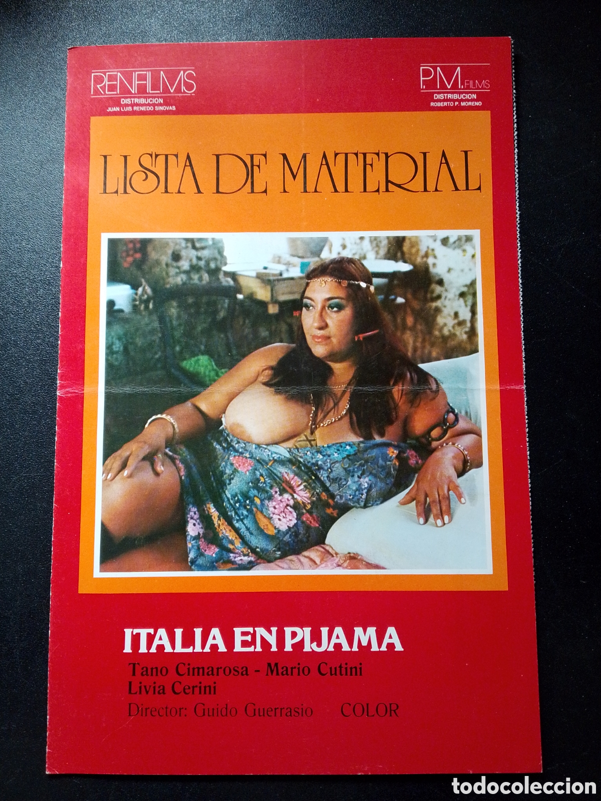 Cine: LISTA DE MATERIAL ITALIA EN PIJAMA GUIA DE CINE ORIGINAL CA85