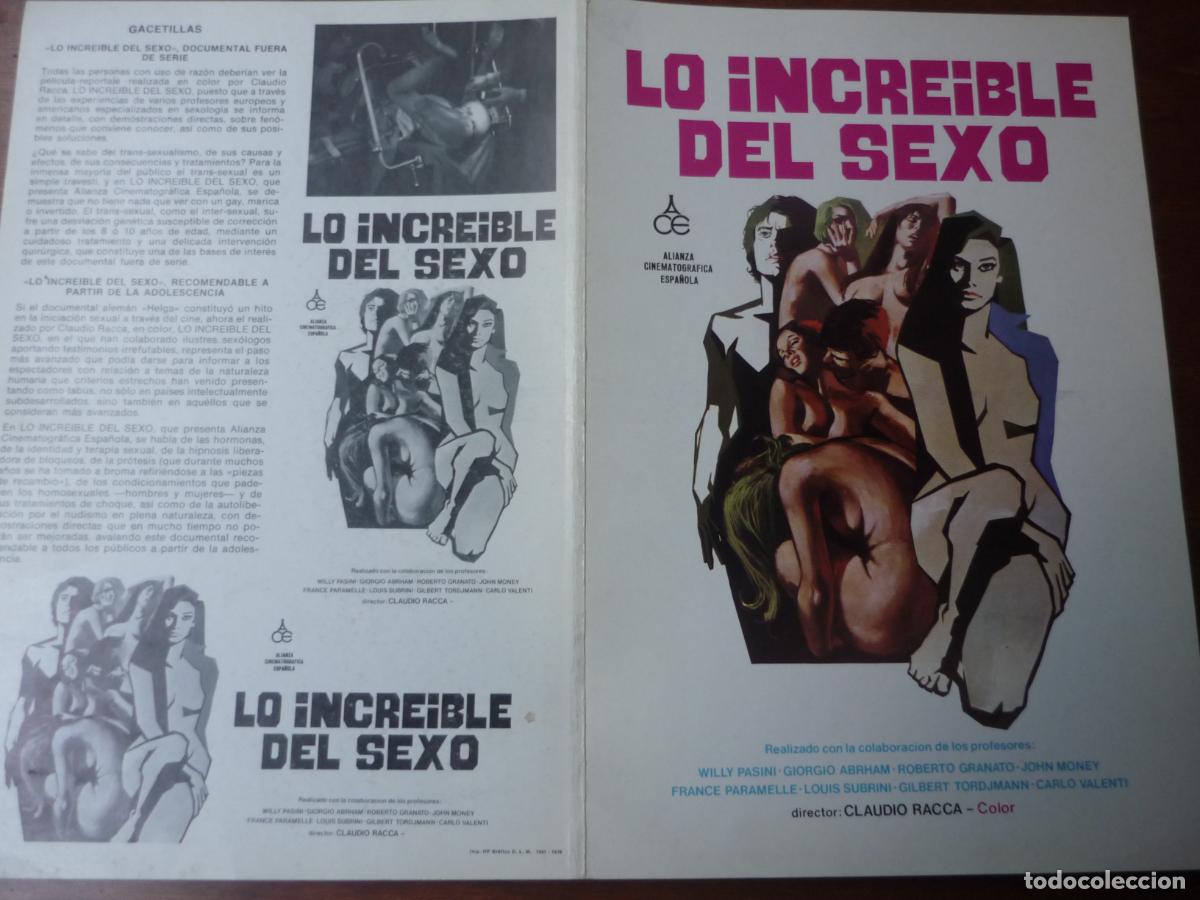 Cine: lo increible del sexo - guia publicitaria original + 4 fotos color originales claudio racca
