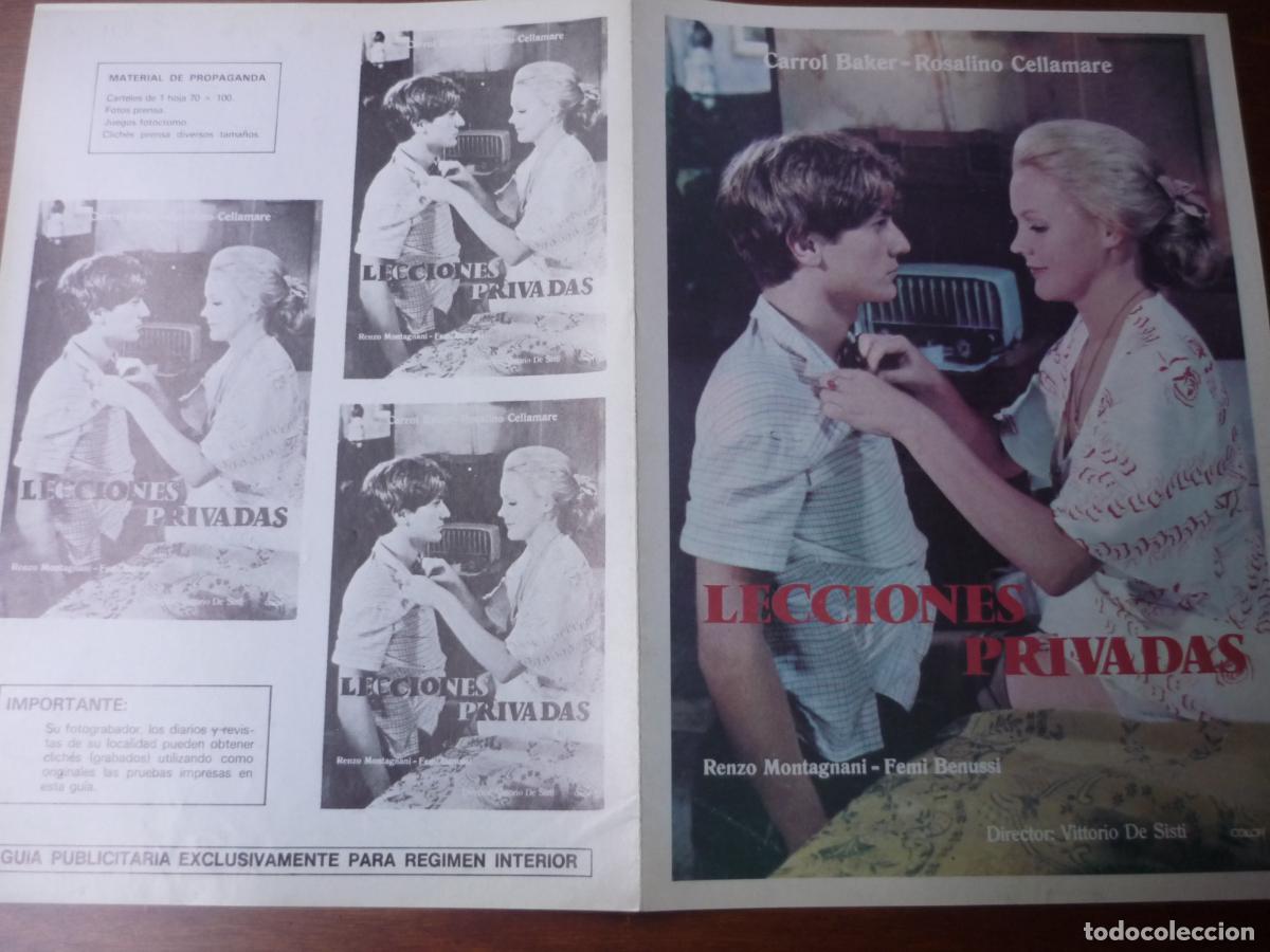 Cine: lecciones privadas - guia publicitaria original - carrol baker renzo montagnani leonra fani