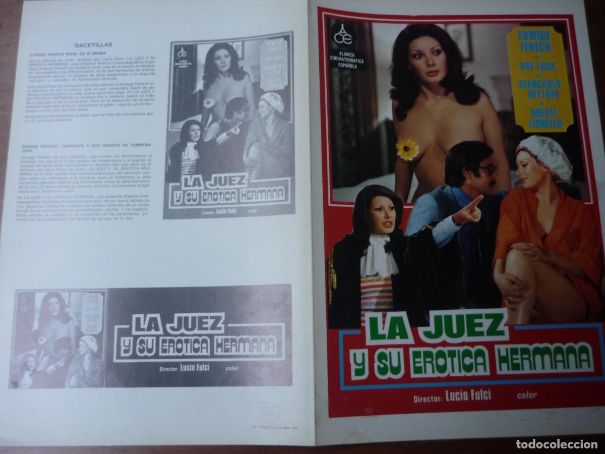 Cine: la juez y su erotica hermana - guia publicitaria original - edwige fenech lucio fulci cine erotico