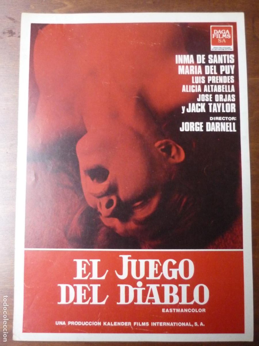 Cine: el juego del diablo - guia publicitaria original - inma de santis maria del puy jack taylor